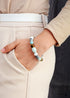 Boho Bracelet, Stretchy Bracelet, Blue Amazonite, Tiger Eye and Howlite